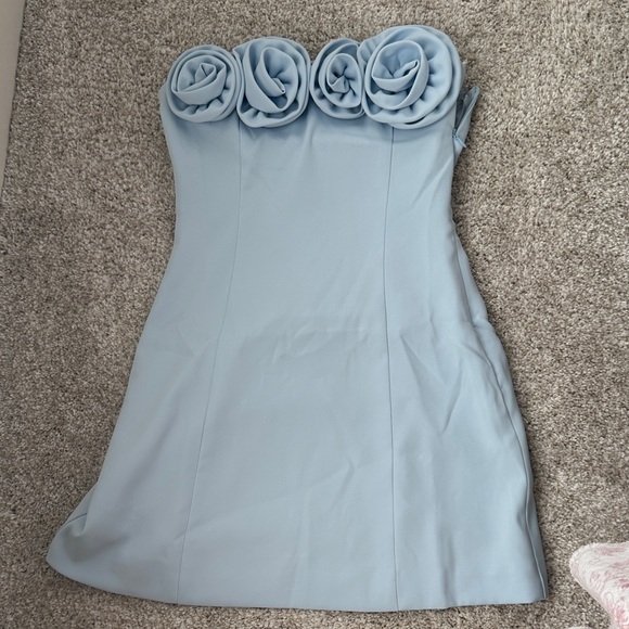 Pepper mayo Elegant Blue flower Strapless Dress - Picture 1 of 1